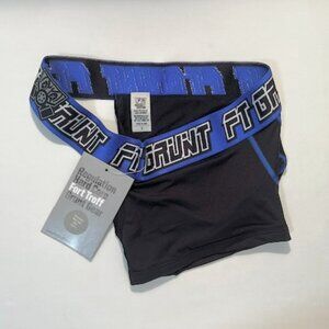 FORT TROFF Size L Grunt Corp Mesh Boxer Jock - Blue/Black/White-Mesh Pouch